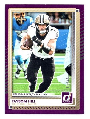 Taysom Hill 2025 Donruss #168 Purple Season Stat Line /71
