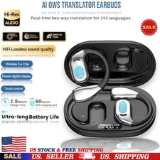 2025 Upgrade 144 Languages & Accents AI Real Time Language Translator Earbuds US