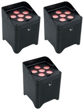 3 Chauvet DJ Freedom Par T6 Wireless Rechargeable RGB LED DMX Par Wash Up-lights