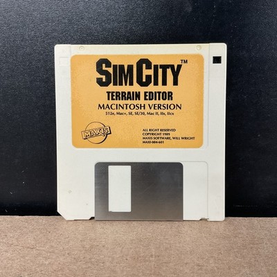 Sim City Terrain Editor Macintosh Version 512e Mac+ SE/30 II 3.5 Inch Disk