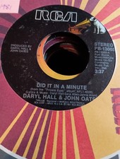 Daryl Hall John Oates, Did It in a Minute 1981 RCA 45 sleeve