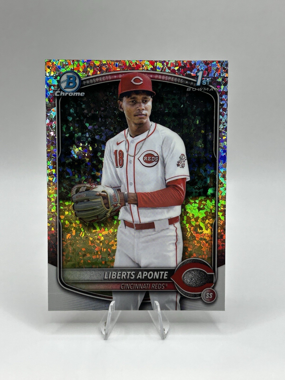 2025 Bowman Chrome Liberts Aponte Mini Diamond Refractor Reds #bcp-174