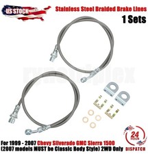 Stainless Steel Extended Brake Lines For 99-07 Silverado Sierra 1500 Left Right Stainless Steel Extended Brake Lines For 99-07 Silverado Sierra 1500 Left Right