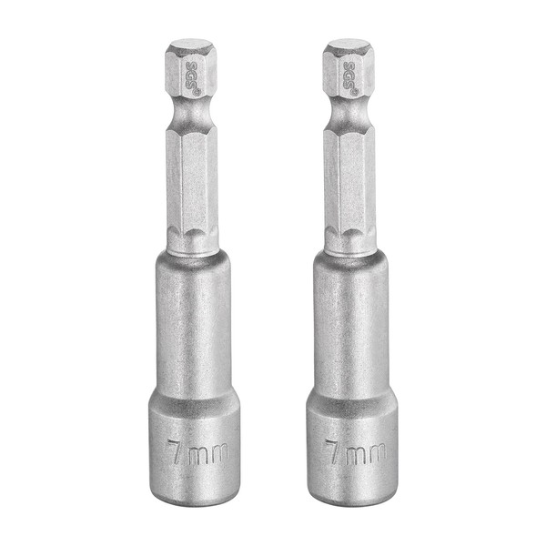 "2X Nussbohrer 7Mm 1/4\" 6Kant 2.56\" Magnet F. Bit-Halter"-image