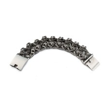 Gothic Rocker Biker Tiger Stainless Steel Bracelet Curb Cuban Chain 8.5