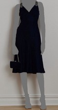 Lauren Ralph Lauren Women's Blue Beaded Velvet Sleeveless Cocktail Dress Size 6