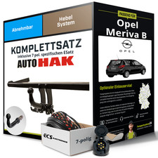 Für OPEL Meriva B Typ S10 Anhängerkupplung abnehmbar +eSatz 7pol 10- AHK
