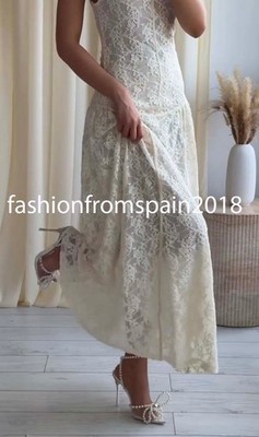 ZARA NEW WOMAN LONG LACE DRESS ECRU S,M,L 1067/152/712 ZARA NEW WOMAN LONG LACE DRESS ECRU S,M,L 1067/152/712