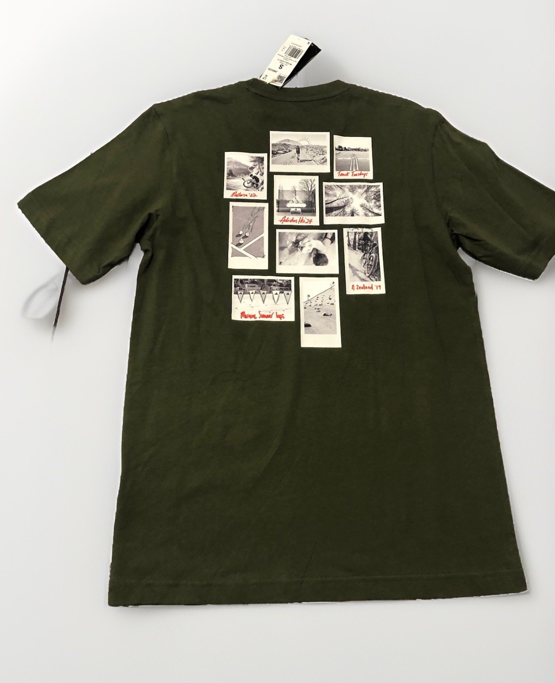 ADIDAS MEN T-SHIRT MEMORIES OF SPORT GALLERY GRAPHIC JM6439 OLIVE STRATA thumbnail 2