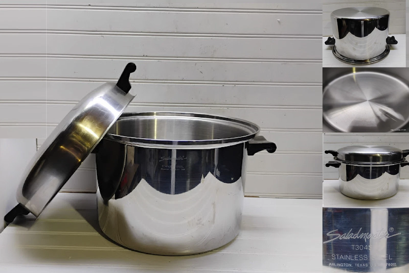 Saladmaster 16 Qt Stockpot T304S Surgical Stainless Dutch Oven Fry Saute Pan Lid