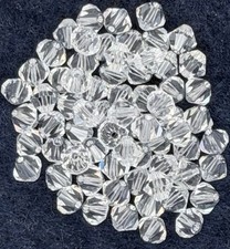Lot Of 68 Swarovski 4mm Bicone Faceted Crystal Bead Clear Jewelry Beading