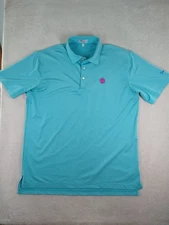 Peter Millar SWAG Polo Shirt Men's Large Blue Summer Comfort Performance Golf 
