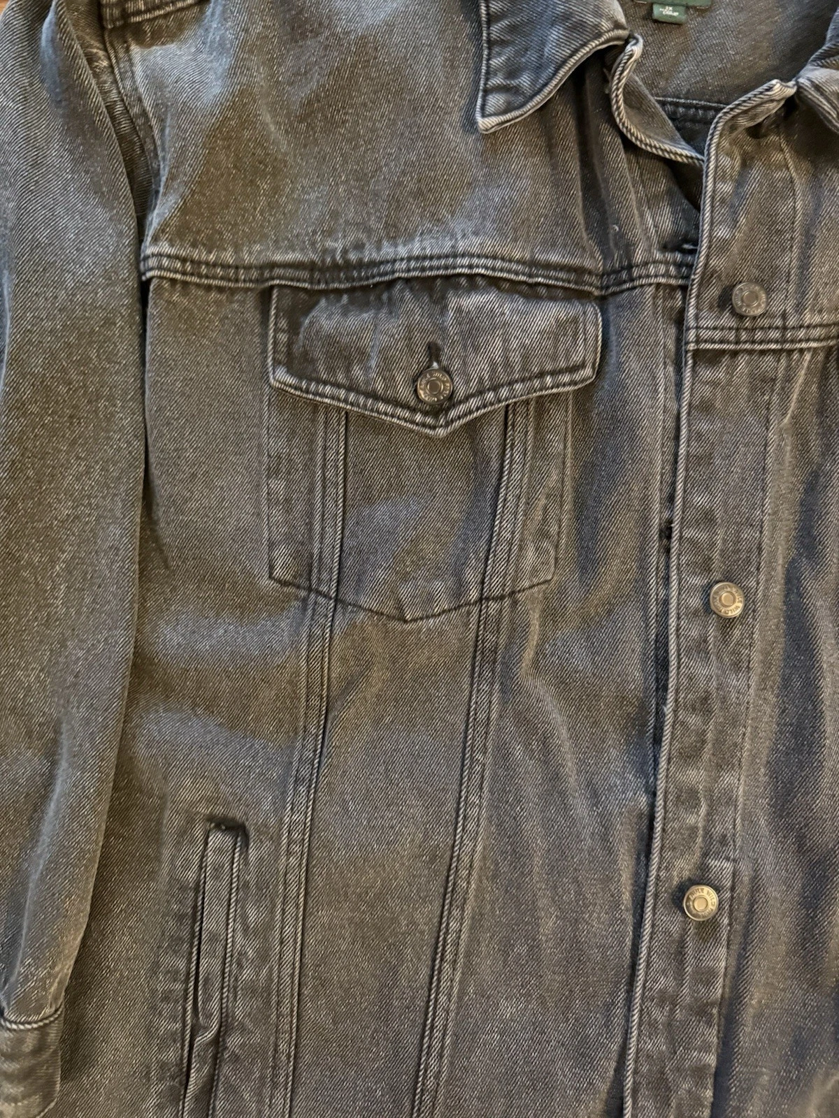 Wild Fable Unisex Oversized Black Denim Trucker Jacket 2X Cotton - product detail image 4