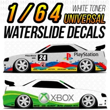 1/64 Scale PLAYSTATION XBOX White Toner Universal WaterSlide Decals for Hot