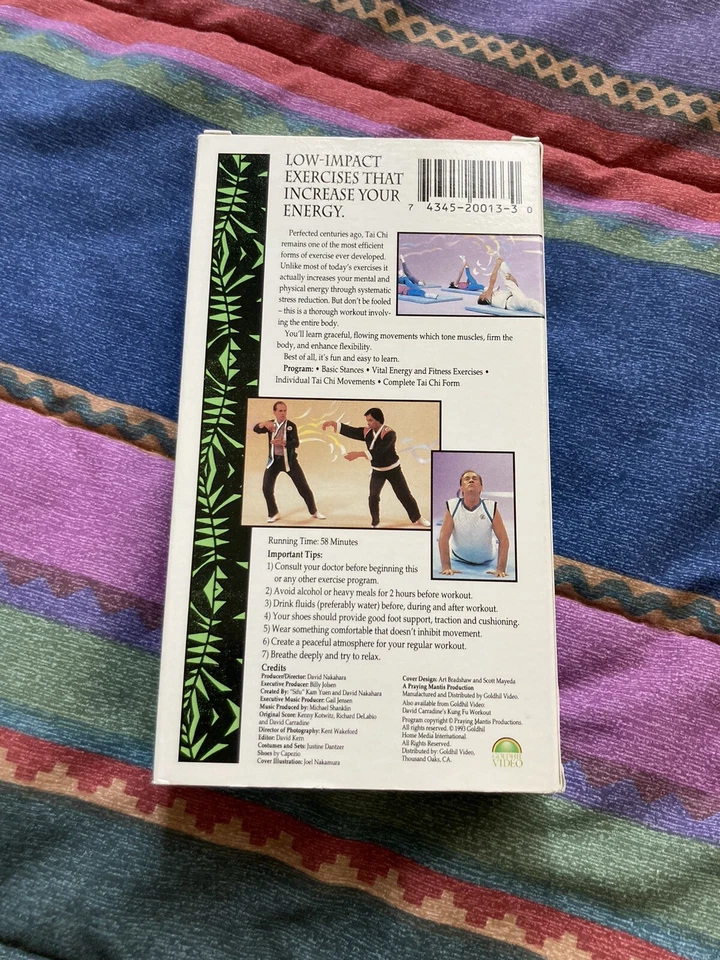 1993 David Carradine's Tai Chi Workout VHS Original Version Goldhil Video Foto 2 de 4