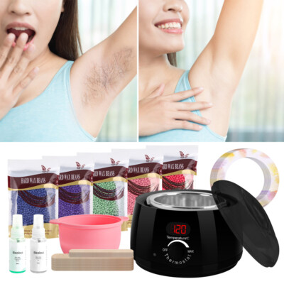 Wachsgerät Set Waxing Körper Haarentfernung Heißwachs Salon + Wachs Bohnen 500g