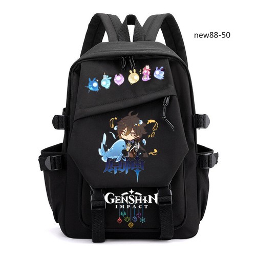 Anime Backpack Hara God Genshin Backpack Cartoon Pattern Travel Bag Laptop Bag - Picture 9 of 32