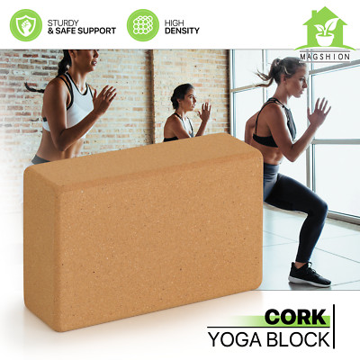 Cork Yoga Brown Block Non-Slip Home Gym Pilates Fitness Stretching ...