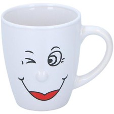 24 Stück Kaffeebecher Smile 150ml Teetassen lustig Gesicht verschiedene Designs