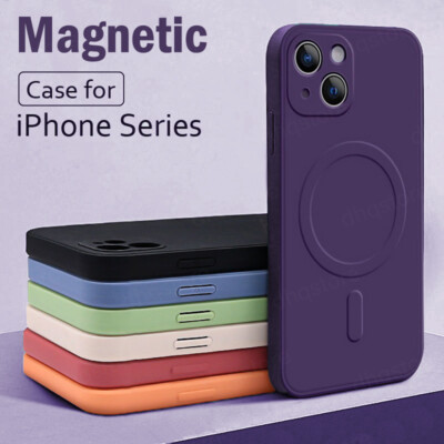 MagSafe Hülle Für iPhone 16 15 14 Pro Max 13 12 11 XS Silikon Magnetische Cover