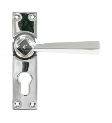 Aus dem Amboss 45762 poliertes Chrom gerade Türhebel Euroschloss Set