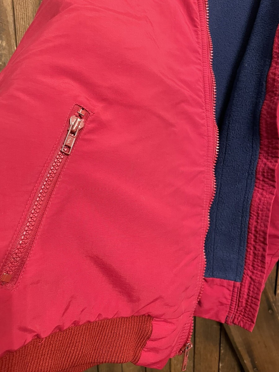 Lands End Vintage Squall Jacket Red with Blue Fleece full Lands End Vintage Squall Jacket Red with Blue Fleece full