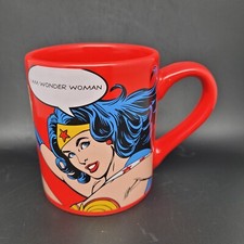 DC Comics Wonder Woman Mug "I am Wonder Woman" Red Ceramic 14 oz Graphic Gift
