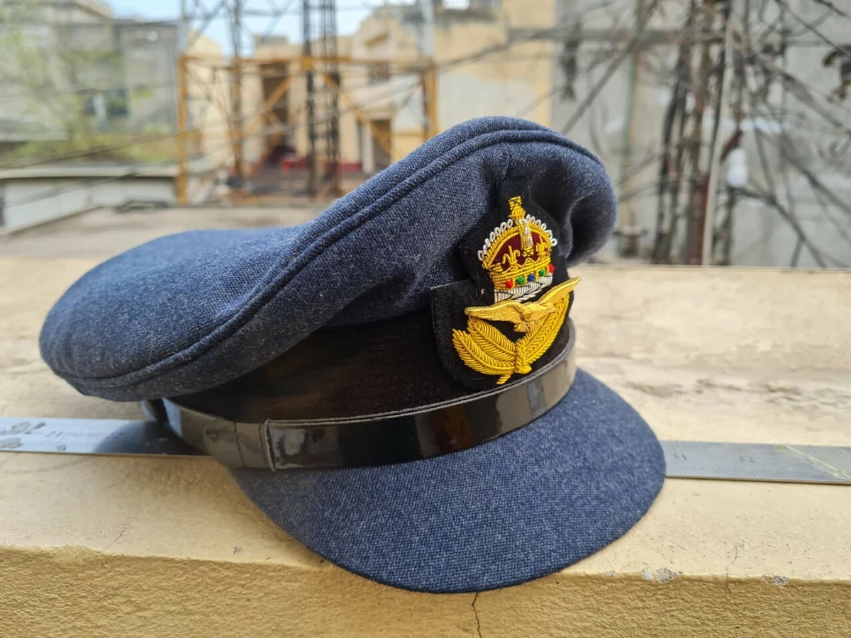 WW2 British RAF Visor Cap Repro Pilot Peak Hat Uniform Air Force Officers New