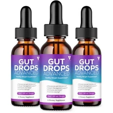 (3 Pack) Gut Drops Supplement GutDrops Maximum Strength Overall Wellness (6oz)
