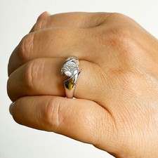 GIA Certified 14k Solid White Gold Round Cut Diamond Engagement Ring 1.00ct F VS