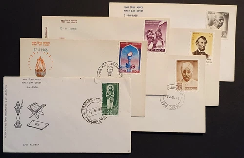 INDIA STAMPS 1965 - COLLECTION OF 6 FIRST DAY COVERS INC MOUNT EVEREST (w)