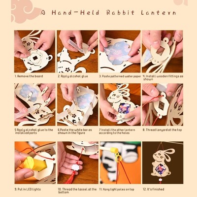 Attractive Festival Rabbits Light Hanging Charm for Autumn Party Decoration
