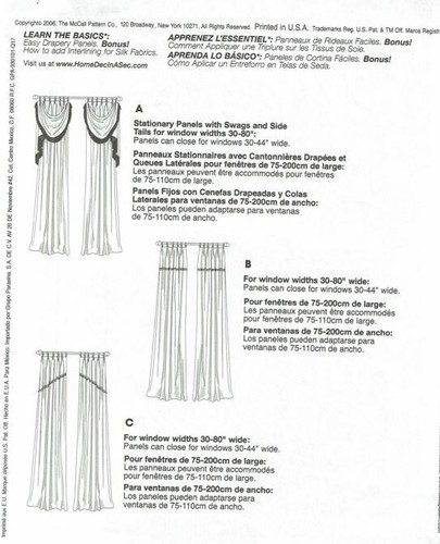 McCalls Sewing Pattern 5121 Curtains Drapes Panels Swags UNCUT - Picture 2 of 2
