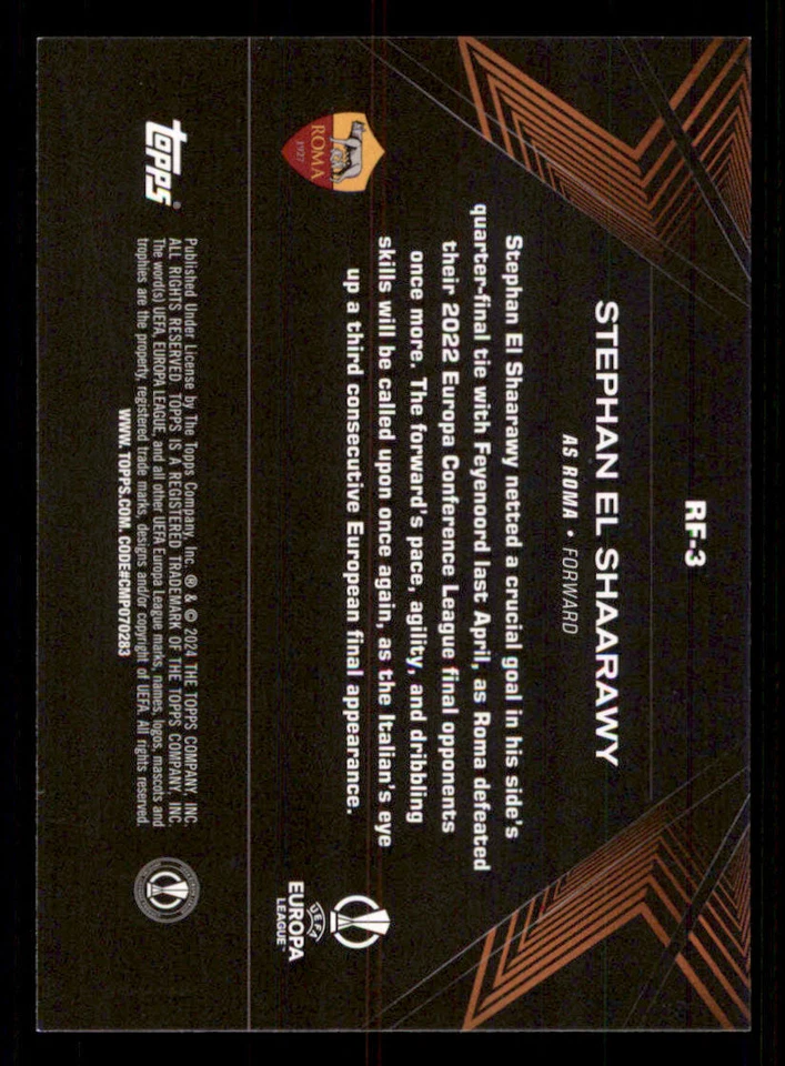 2023-24 Topps UEFA Club Competitions Road to the Final #RF3 Stephan El Shaarawy - Image 2 of 2