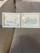 vintage Homco 1985 wall art, set of 2 nursery picture frames