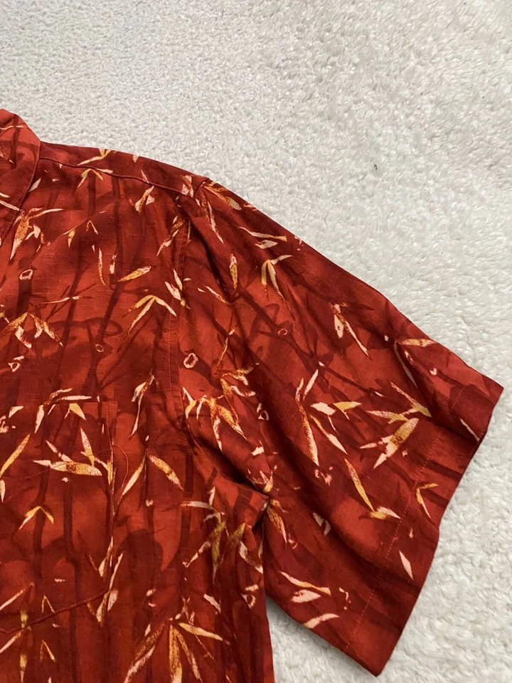 Solitude Washable Silk Men Floral Short Sleeve Button-Up Shirt Size XL - Image 4 of 4