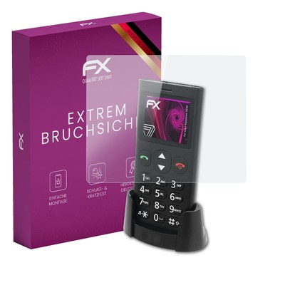 atFoliX Glasfolie für tiptel Ergophone 6260 Displayfolie 9H Schutzpanzer