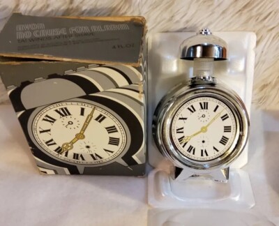 VTG AVON - NO CAUSE FOR ALARM - Clock - DEEP WOODS AFTER SHAVE - 4 fl oz w/ Box