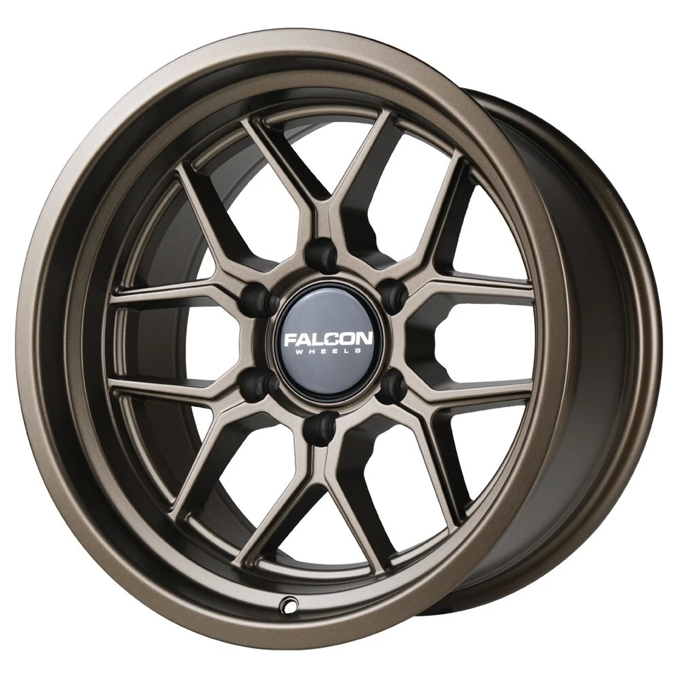 (1) FALCON TX1 APOLLO 6x139.7 6x5.5 17x9 ET -38 Matte Bronze Tacoma 4Runner GX Foto 3 de 3