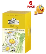6PACK Box CAMOMILE & LEMONGRASS Herbal Tea AHMAD 120 Tea Bags