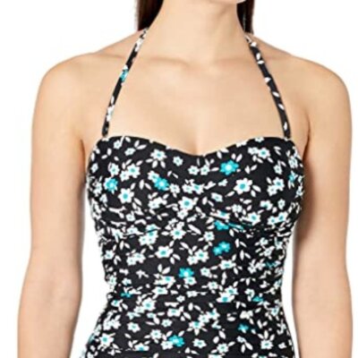 Anne Cole Damen Bandeaukini Tankini-Oberteil – Twist-Front, Verstellbare Träger, Gepolsterte Körbchen – Strand & Pool