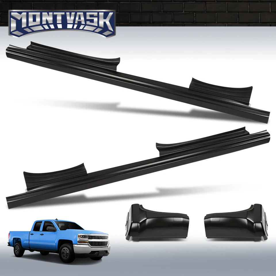 Fit For 14-18 Chevy Silverado GMC Sierra Double Cab Rocker Panels & Cab Corners - Image 2 of 4