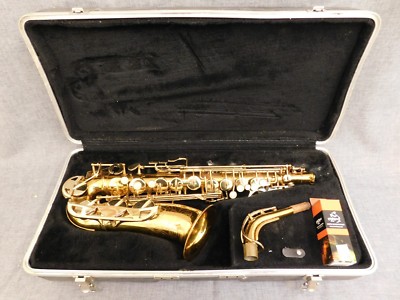 CONN ALTO SAX INLAID KEYS PRIMO P3 MOUTHPIECE KIT HARD CASE BRASS BODY ETCHED