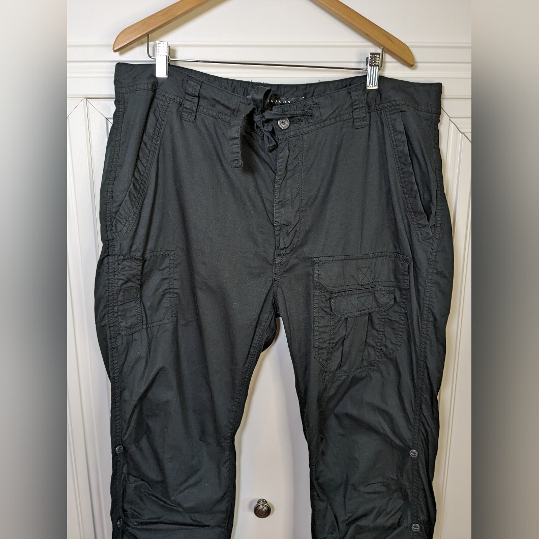 Sean John Y2K Cargo Parachute Pants Black Men's Size … Gem