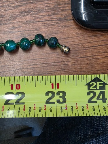 Collana vintage vera malachite verde naturale graduata pietra africana tagliata a mano - Foto 7 di 7