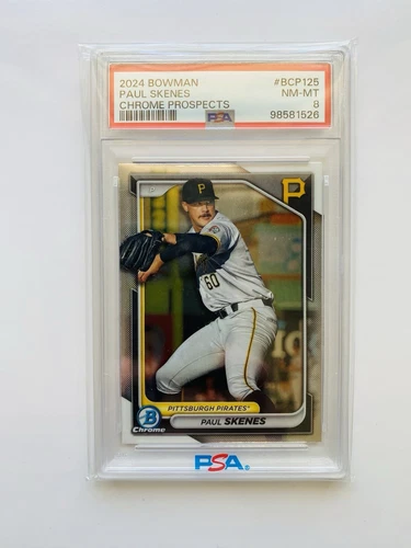PAUL SKENES 2024 Bowman Chrome PSA 8 #BCP-125 Pirates Rookie RC