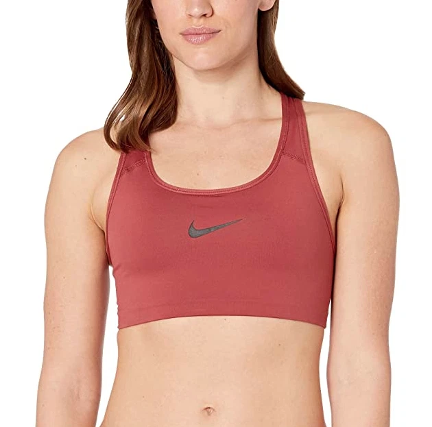 Nike Womens Burgundy Pro Classic Mid Impact Swoosh Sports Bra 37513 Size  Small