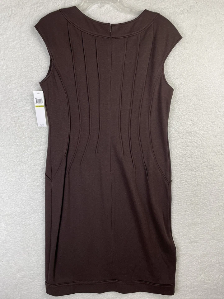 Vestido Maggy London para mujer talla 14 marrón tejido nuevo con etiquetas Foto 2 de 4