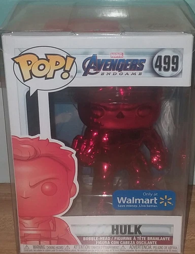 Funko Pop Marvel Avengers Endgame Hulk Red Chrome Walmart Exclusive #499