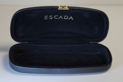 Escada Black and Gold Eyeglass Hardshell Case Escada Black Clamshell Hard Sunglasses Case - Gold Lettering  main image 4